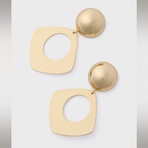 Tuckernuck Gold Open-Square Drop Earrings